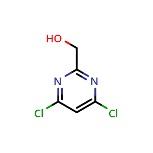 Chemical structure of 4,6-Dichloro-2-pyrimidinemethanol , CAS 1244949-68-5, AChemBlock U109475