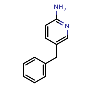 Chemical structure of 5-Benzylpyridin-2-amine , CAS 98477-40-8, AChemBlock U109476