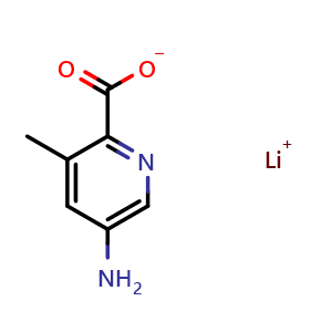Chemical structure of Lithium 5-amino-3-methylpicolinate , CAS 2814029-36-0, AChemBlock U109486