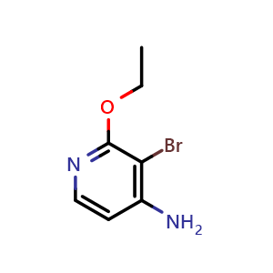 Chemical structure of 3-Bromo-2-ethoxypyridin-4-amine , CAS 1232433-25-8, AChemBlock U109490