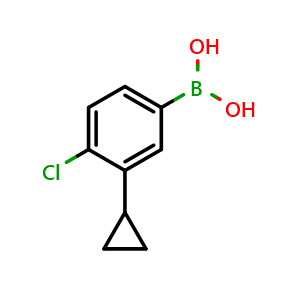 Chemical structure of 4-Chloro-3-cyclopropylphenylboronic acid , CAS 1548739-71-4, AChemBlock U109494