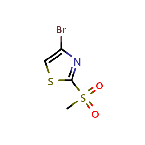 Chemical structure of 4-Bromo-2-(methylsulfonyl)thiazole , CAS 1209457-93-1, AChemBlock U109499