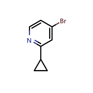 Chemical structure of 4-Bromo-2-(cyclopropyl)pyridine , CAS 1086381-28-3, AChemBlock U109512