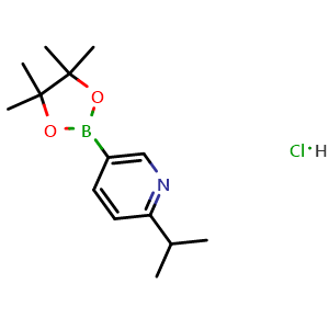 Chemical structure of 2-Isopropyl-5-(4,4,5,5-tetramethyl-1,3,2-dioxaborolan-2-yl)pyridine hydrochloride , CAS 1105665-37-9, AChemBlock U109513