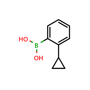 Chemical structure of 2-Cyclopropylphenylboronic acid , CAS 1373393-41-9, AChemBlock U109515