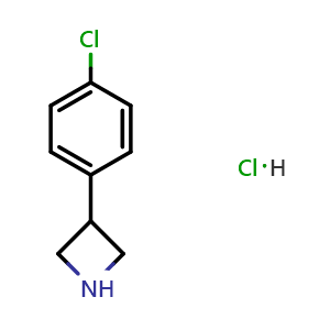 Chemical structure of 3-(4-Chlorophenyl)azetidine hydrochloride , CAS 7606-31-7, AChemBlock U109526