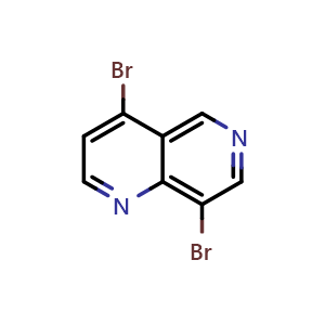 Chemical structure of 4,8-Dibromo-1,6-naphthyridine , CAS 72754-02-0, AChemBlock U109556