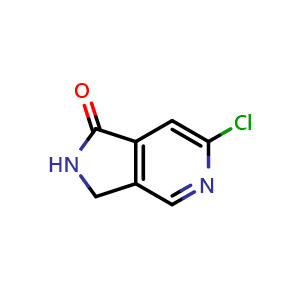 Chemical structure of 6-Chloro-2,3-dihydro-1H-pyrrolo[3,4-c]pyridin-1-one , CAS 1393555-72-0, AChemBlock U109558