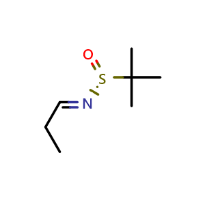 Chemical structure of (R,E)-2-methyl-N-propylidenepropane-2-sulfinamide , CAS 221375-47-9, AChemBlock U109570
