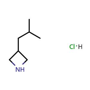 Chemical structure of 3-Isobutylazetidine hydrochloride , CAS 2174002-49-2, AChemBlock U109571