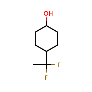 Chemical structure of 4-(1,1-Difluoroethyl)cyclohexanol , CAS 1379340-14-3, AChemBlock U109583