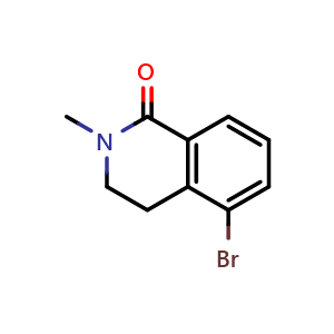 Chemical structure of 5-Bromo-2-methyl-3,4-dihydroisoquinolin-1(2H)-one , CAS 1100509-38-3, AChemBlock U109589