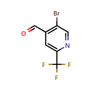 Chemical structure of 5-Bromo-2-(trifluoromethyl)isonicotinaldehyde , CAS 944904-60-3, AChemBlock U109604