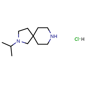 Chemical structure of 2-Isopropyl-2,8-diazaspiro[4.5]decane hydrochloride , CAS 1427455-20-6, AChemBlock U109612
