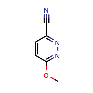 Chemical structure of 6-Methoxypyridazine-3-carbonitrile , CAS 72082-10-1, AChemBlock U109615