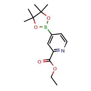 Chemical structure of Ethyl 4-(4,4,5,5-tetramethyl-1,3,2-dioxaborolan-2-yl)picolinate , CAS 741709-56-8, AChemBlock U109616