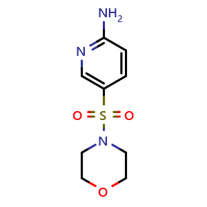 Chemical structure of 5-(Morpholinosulfonyl)pyridin-2-amine , CAS 627840-82-8, AChemBlock U109618