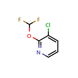 Chemical structure of 3-Chloro-2-(difluoromethoxy)pyridine , CAS 1214374-09-0, AChemBlock U109622