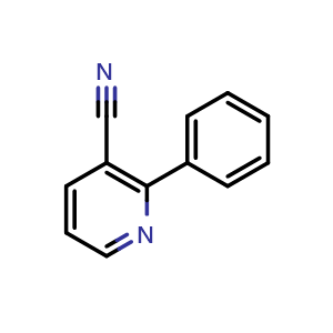 Chemical structure of 2-Phenylnicotinonitrile , CAS 39065-49-1, AChemBlock U109630