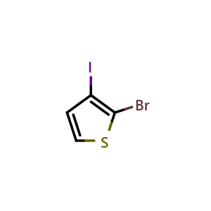 Chemical structure of 2-Bromo-3-iodothiophene , CAS 24287-92-1, AChemBlock U109651