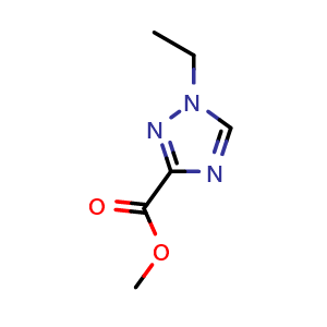 Chemical structure of Methyl1-ethyl-1H-1,2,4-triazole-3-carboxylate , CAS 1034197-43-7, AChemBlock U109653