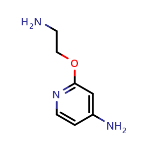 Chemical structure of 2-(2-Aminoethoxy)pyridin-4-amine , CAS 1214900-11-4, AChemBlock U109660