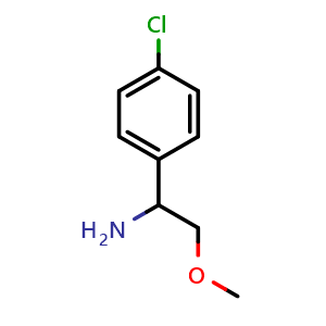 Chemical structure of 1-(4-Chlorophenyl)-2-methoxyethanamine , CAS 391233-75-3, AChemBlock U109666