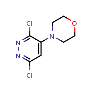 Chemical structure of 4-(3,6-Dichloropyridazin-4-yl)morpholine , CAS 36096-74-9, AChemBlock U109690