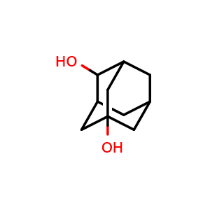 Chemical structure of 1,4-Adamantandiol , CAS 20098-16-2, AChemBlock U109693