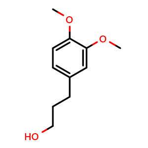 Chemical structure of 3-(3,4-Dimethoxyphenyl)propan-1-ol , CAS 3929-47-3, AChemBlock U109695