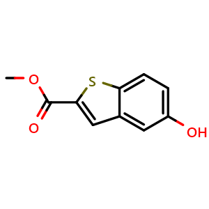 Chemical structure of Methyl5-hydroxybenzo[b]thiophene-2-carboxylate , CAS 82788-15-6, AChemBlock U109704