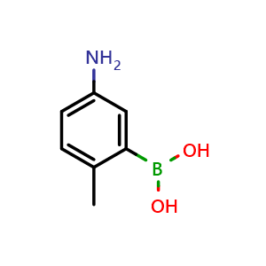 Chemical structure of 5-Amino-2-methylphenylboronic acid , CAS 1003042-50-9, AChemBlock U109709