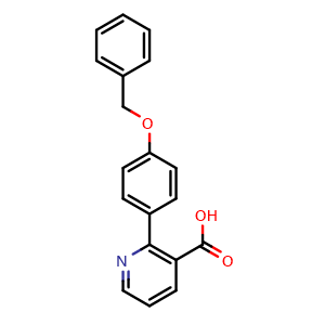 Chemical structure of 2-(4-(Benzyloxy)phenyl)nicotinic acid , CAS 1261936-08-6, AChemBlock U109711