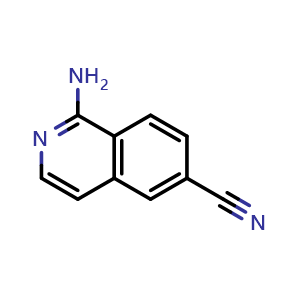 Chemical structure of 1-Aminoisoquinoline-6-carbonitrile , CAS 1337880-85-9, AChemBlock U109728