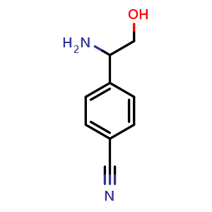 Chemical structure of 4-(1-Amino-2-hydroxyethyl)benzonitrile , CAS 1270478-99-3, AChemBlock U109735