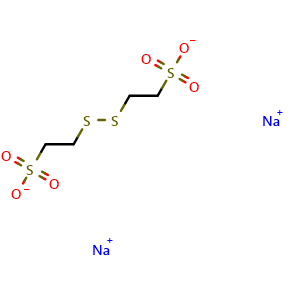 Chemical structure of Sodium 2,2'-disulfanediyldiethanesulfonate , CAS 16208-51-8, AChemBlock U109750