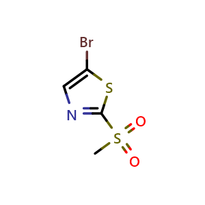 Chemical structure of 5-Bromo-2-(methylsulfonyl)thiazole , CAS 1158994-67-2, AChemBlock U109753