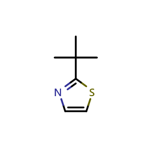 Chemical structure of 2-Tert-butylthiazole , CAS 13623-12-6, AChemBlock U109755