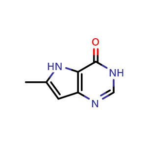 Chemical structure of 6-Methyl-3H-pyrrolo[3,2-d]pyrimidin-4(5H)-one , CAS 91996-90-6, AChemBlock U109758