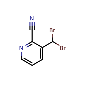 Chemical structure of 3-(Dibromomethyl)picolinonitrile , CAS 126570-65-8, AChemBlock U109763
