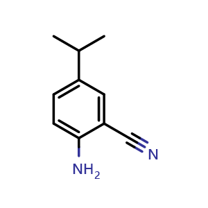 Chemical structure of 2-Amino-5-isopropylbenzonitrile , CAS 549488-76-8, AChemBlock U109774