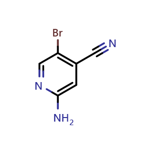 Chemical structure of 2-Amino-5-bromoisonicotinonitrile , CAS 944401-72-3, AChemBlock U109779