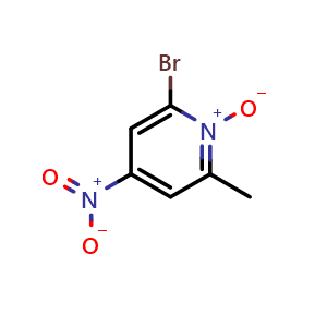 Chemical structure of 2-Bromo-6-methyl-4-nitropyridine1-oxide , CAS 60323-99-1, AChemBlock U109783