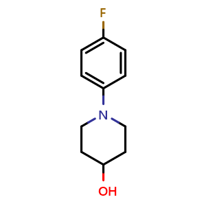 Chemical structure of 1-(4-Fluorophenyl)piperidin-4-ol , CAS 681481-96-9, AChemBlock U109824