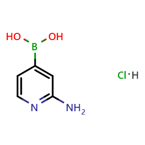 Chemical structure of 2-Aminopyridin-4-ylboronicacid hydrochloride , CAS 2304633-95-0, AChemBlock U109835
