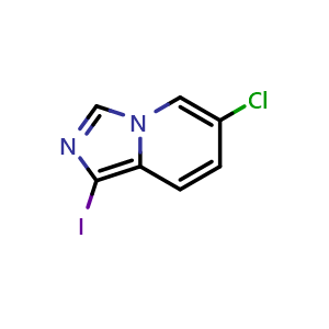 Chemical structure of 6-Chloro-1-iodoimidazo[1,5-a]pyridine , CAS 1426424-81-8, AChemBlock U109841