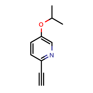 Chemical structure of 2-Ethynyl-5-isopropoxypyridine , CAS 1363437-45-9, AChemBlock U109844