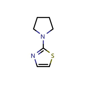 Chemical structure of 2-(Pyrrolidin-1-yl)thiazole , CAS 1017781-56-4, AChemBlock U109853