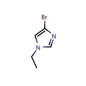 Chemical structure of 4-Bromo-1-ethyl-1H-imidazole , CAS 875340-91-3, AChemBlock U109888