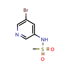 Chemical structure of N-(5-Bromopyridin-3-yl)methanesulfonamide , CAS 1083326-18-4, AChemBlock U109899